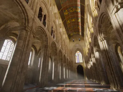 Ely Inspired Gothic Cathedral - English Medieval Church 3D model