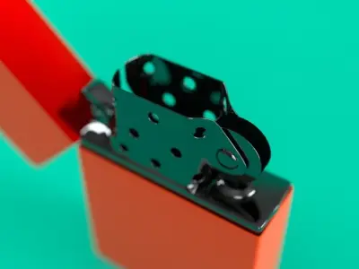High Poly Realistic Zippo Lighter 3D model