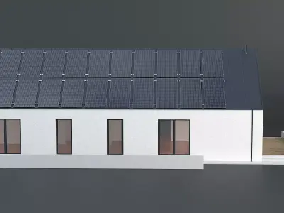Modern House with Solar Cell 3D model