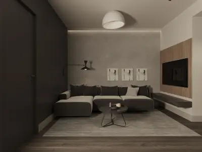 Living room Low-poly 3D model