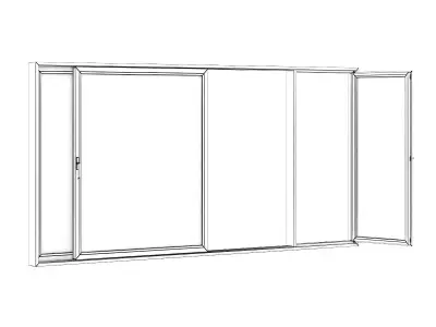 Sliding Metal Doors 5120mm x 2500mm 3D model