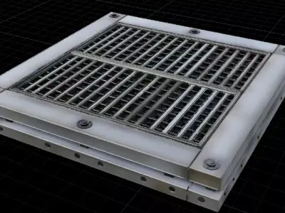 Modern Floor Air Vent Grille Game And Interior 3D Model Low-poly 3D model