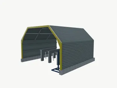 Employee Visitor Access Entry Gate Factory Low-poly 3D model