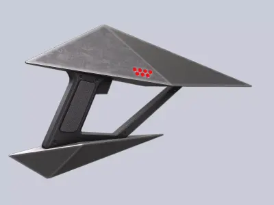 Minimalist scifi gun Low-poly 3D model