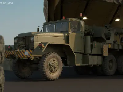  Army Wrecker Crane Truck Dirty 