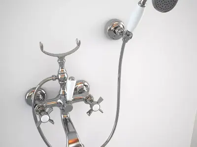 Classic Bath Mixer with Shower 3D model