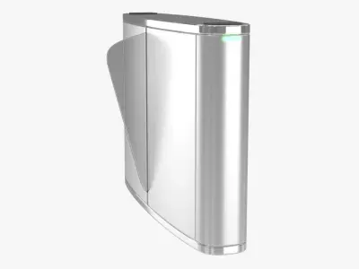 Turnstile 4 stainless steel trash can 3D model