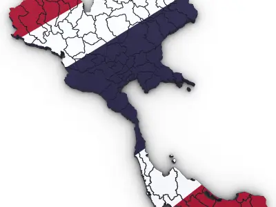 3d Political Map of Thailand 3D model