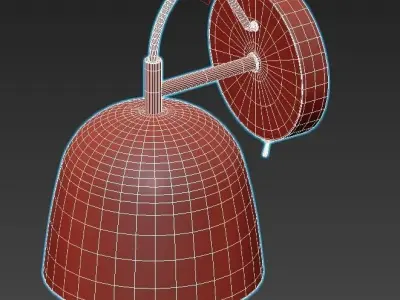 Lumion-Joseph-5 wall light with glass dome and copper finish 3D model