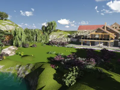 House triangular plan Low-poly 3D model