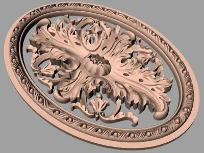 Decorative flower 3D STL model used for CNC router E021 3D model