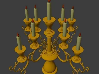 candlestick candelabra - candelabra Low-poly 3D model
