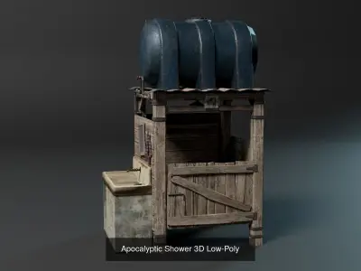 Collection N1 old water tower with barrel on top 3D Model Pack