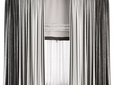 Roman and Cotton Curtain Low-poly 3D model