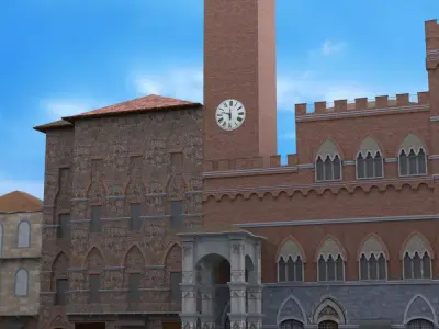 Renaissance Courtyard in multiple formats 3D model