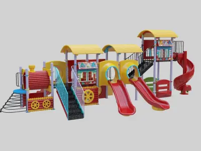 Train Style Kid Playground 06 3D model
