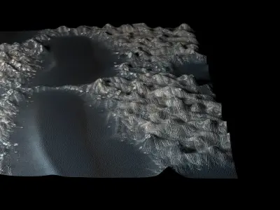 Partly Snowy Mars Surface 3D model