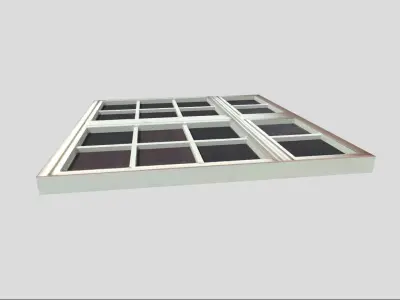 low poly window 6 with four panes of glass Low-poly 3D model