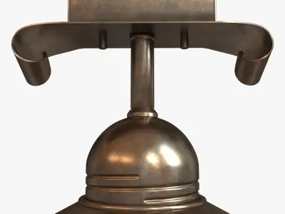 Chandelier metal ceiling light with glass bulb 3D model
