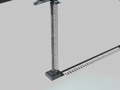 sci-fi light post Low-poly 3D model