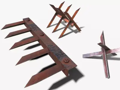 Chevaux de frise Low-poly 3D model