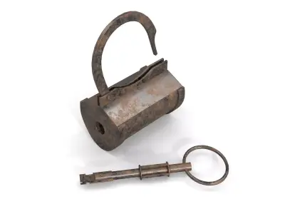 Antique Padlock Low-poly 3D model
