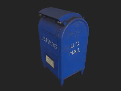 Mailbox vintage Low-poly 3D model