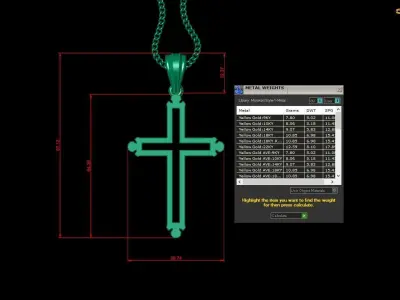 High Cross Pendant Light Gold 18K 4CP039 3D print model
