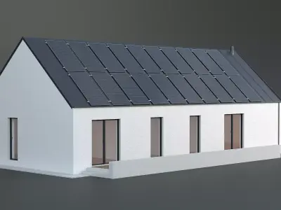 Modern House with Solar Cell 3D model