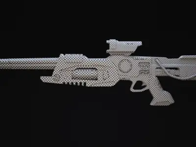 Viir Rifle Scifi Game Ready Low-poly 3D model