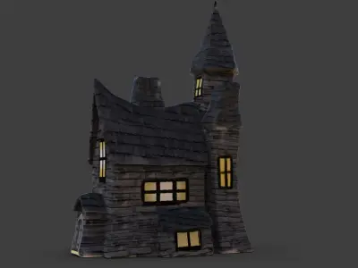 Haunted House Toon Low-poly 3D model