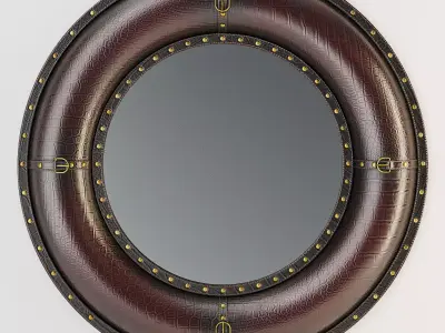 Benzara Leather Wall Mirror 3D model