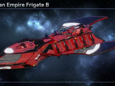 Spaceship Thaalian Empire Frigates Low-poly 3D model