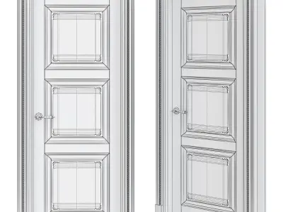 Interior Doors low poly 3d model Low-poly 3D model 6