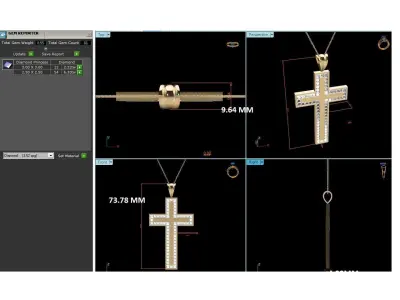 Cross Pendant 3DM STL OBJ FBX Render Details 3D print model purchase