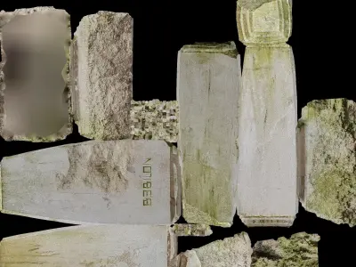   Roman stone  Low-poly 3D model