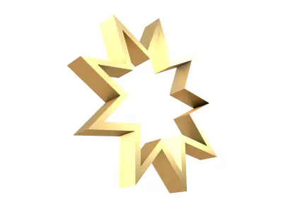 Bahai Symbol v1 002 Low-poly 3D model