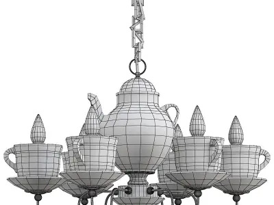 servizio-a6483lm-6wh teapot chandelier with six cups 3D model