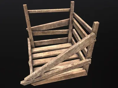 Wooden Crates Low-poly 3D model order