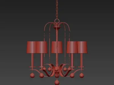 WHITNEY four light chandelier with shades 3D model