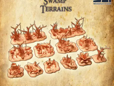 Modular Swamp Terrain Tabletop Terrain 28 MM 3D print model