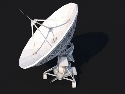 Poly Satellite Dish Telescope Low-poly 3D model