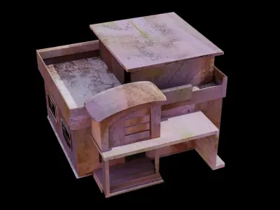 Abandoned Old House Model  Low-poly 3D model