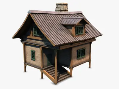 Cottage 09 Low-poly 3D model