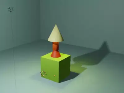 Model Of A Lamp On A Side Stole Low-poly 3D model