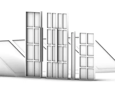 Modern Glass Set Doors  Windows  Skylight  3D model