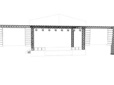 Fast Render Outdoor Concert Stage Low-poly 3D model