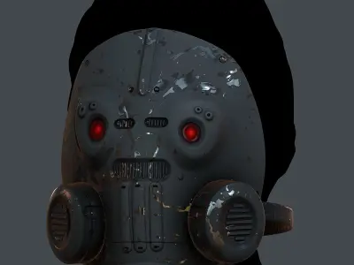 Gas mask helmet 3d model scifi Low-poly 3D model Low-poly 3D model