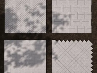 Paving stones 9 types 3D model