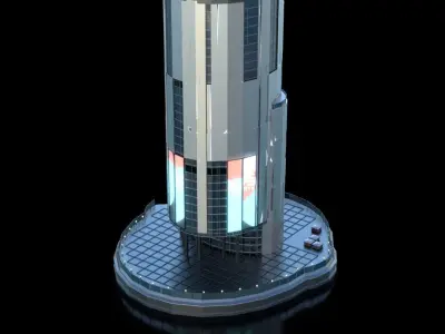Futuristic Future Modern City Building Skyscraper 17 3D model